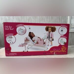 Our Generation Adjustable Hospital Bed & Doctor Set for 18" Dolls - Get Well Bed